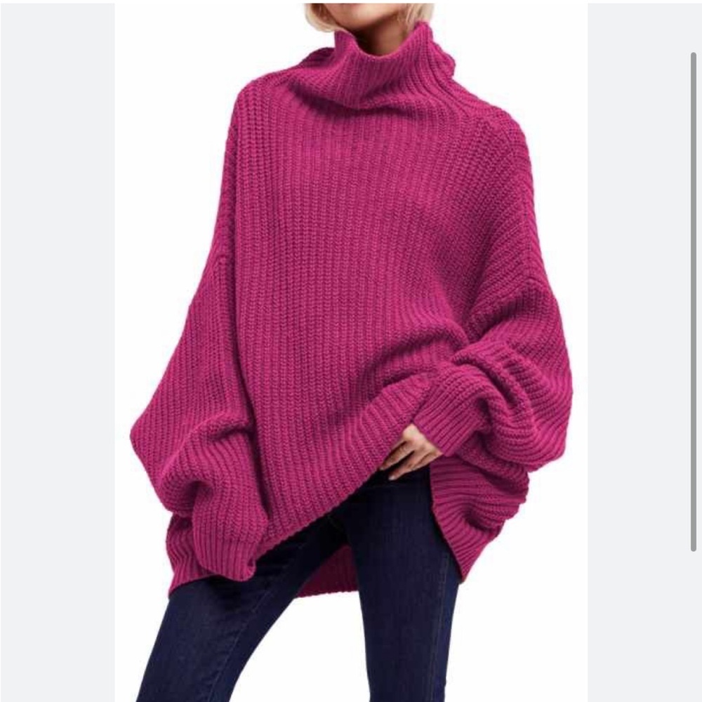 Free People Swim Too Deep Oversized Sweater in Pink